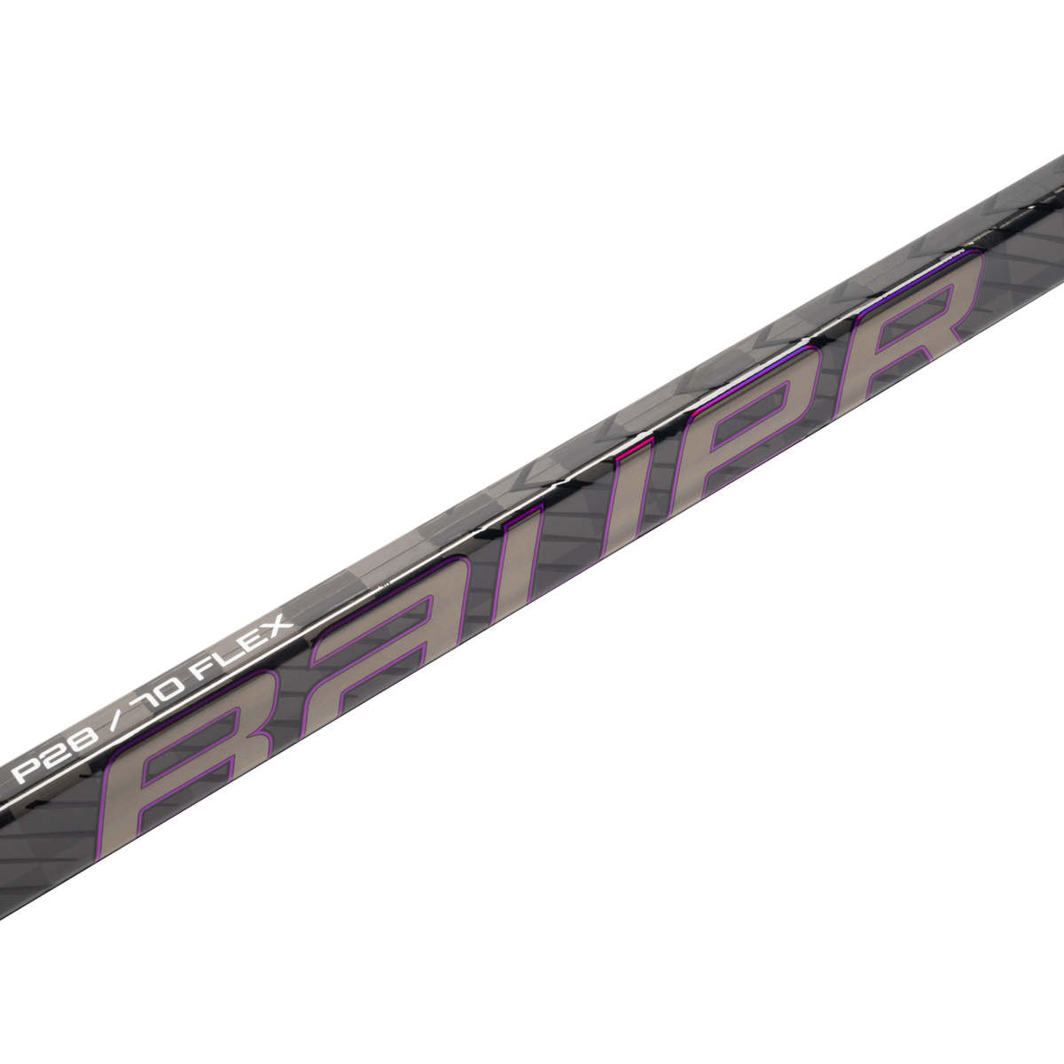 BAUER Pulse 2 intermediate hockey stick featuring a sleek black design with purple accents.