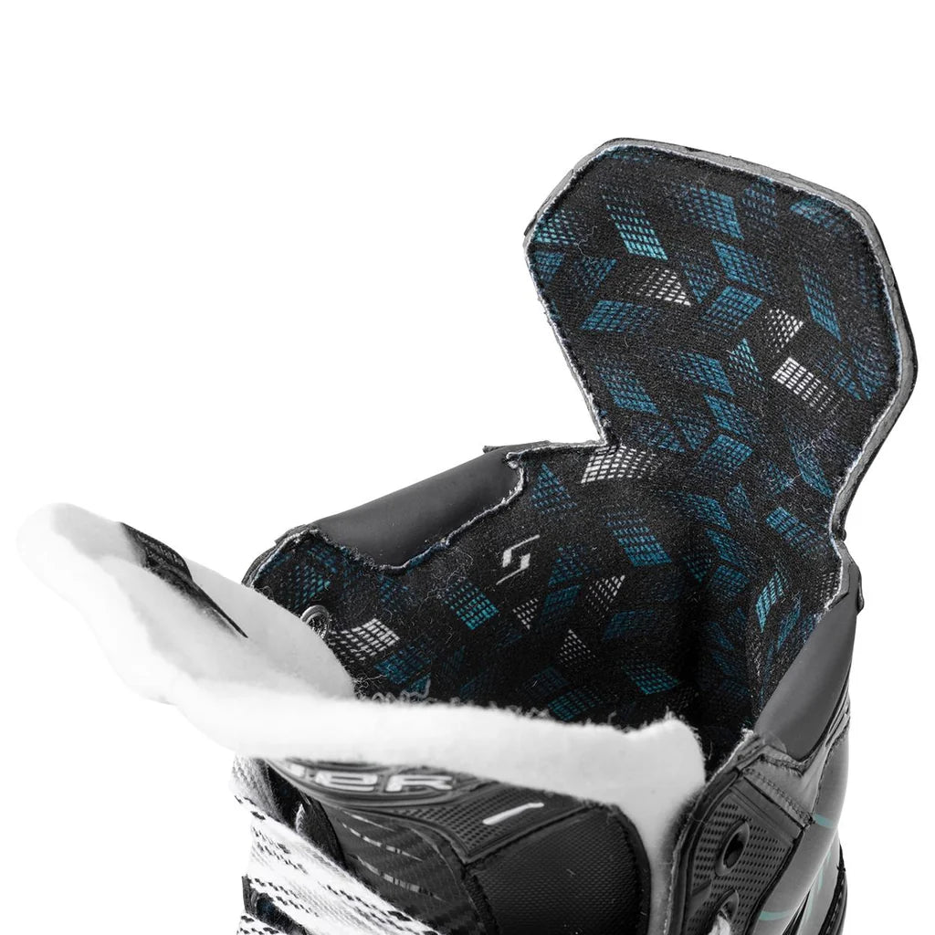 Inside view of BAUER Supreme F30 intermediate skates showcasing comfort and design.