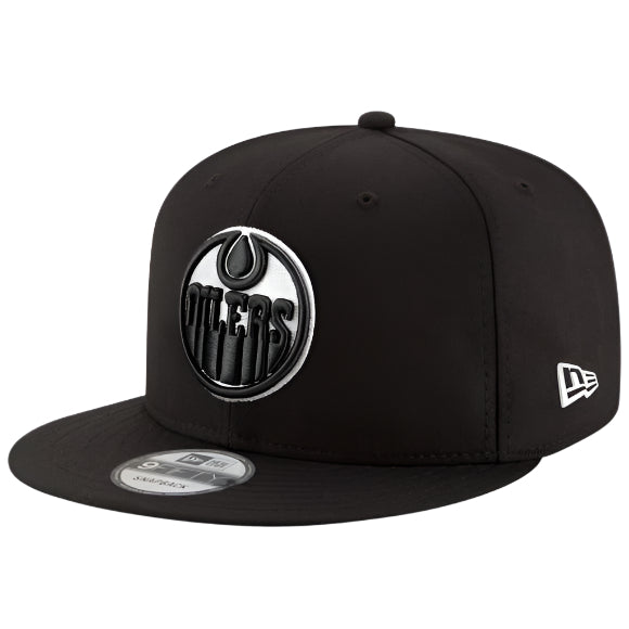 Edmonton Oilers NHL Basic Logo 9FIFTY Hat - Black - White Logo