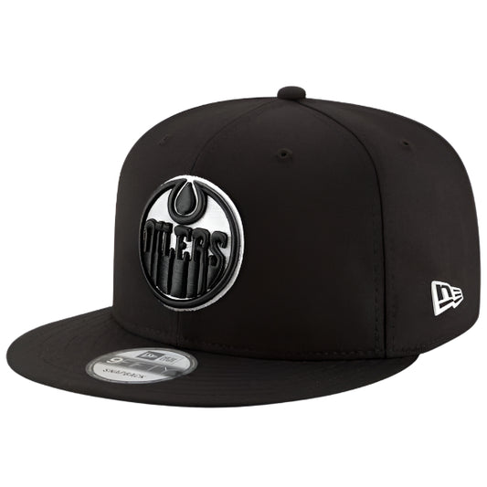 Edmonton Oilers NHL Basic Logo 9FIFTY Hat - Black - White Logo