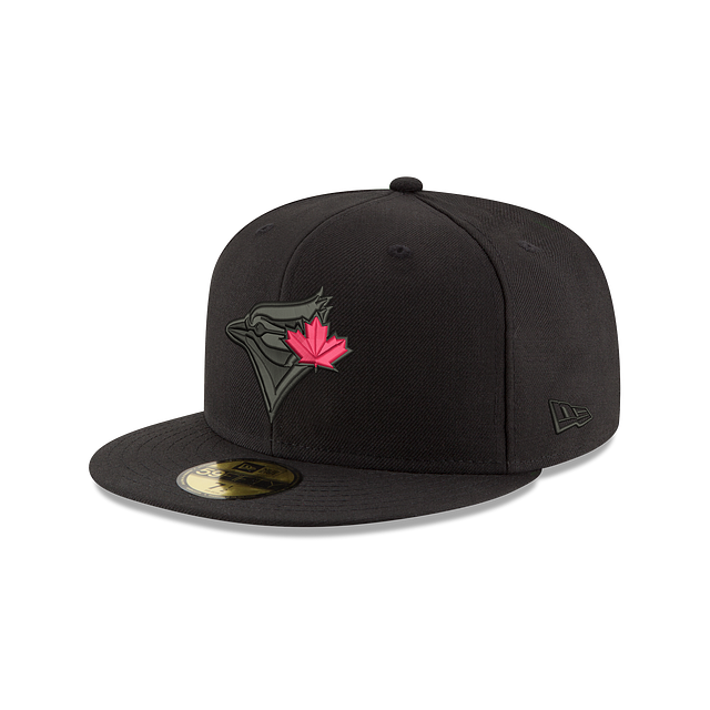 Toronto Blue Jays Black On Black 59FIFTY Red Leaf Fitted