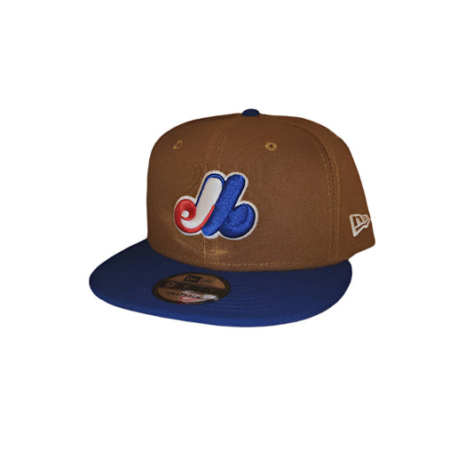 Montreal Expos MLB New Era Men's 9Fifty Toasted Peanut/Royal Basic Snapback Hat