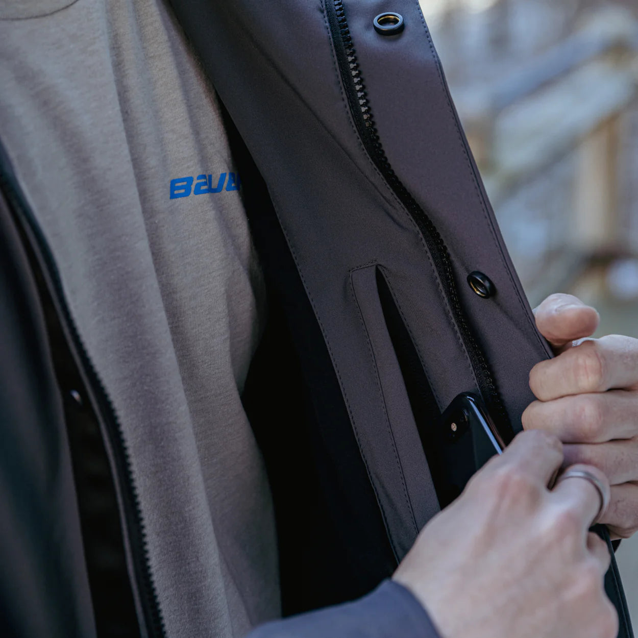 Bauer Team Travel Coat Grey Senior
